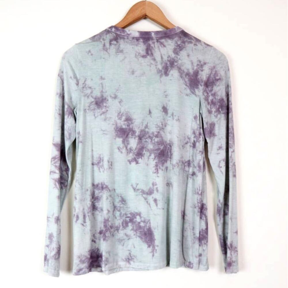 AEO Size XS Soft & Sexy Ladder Front Tee Shirt Tie Dye Purple Blue - Picture 6 of 9